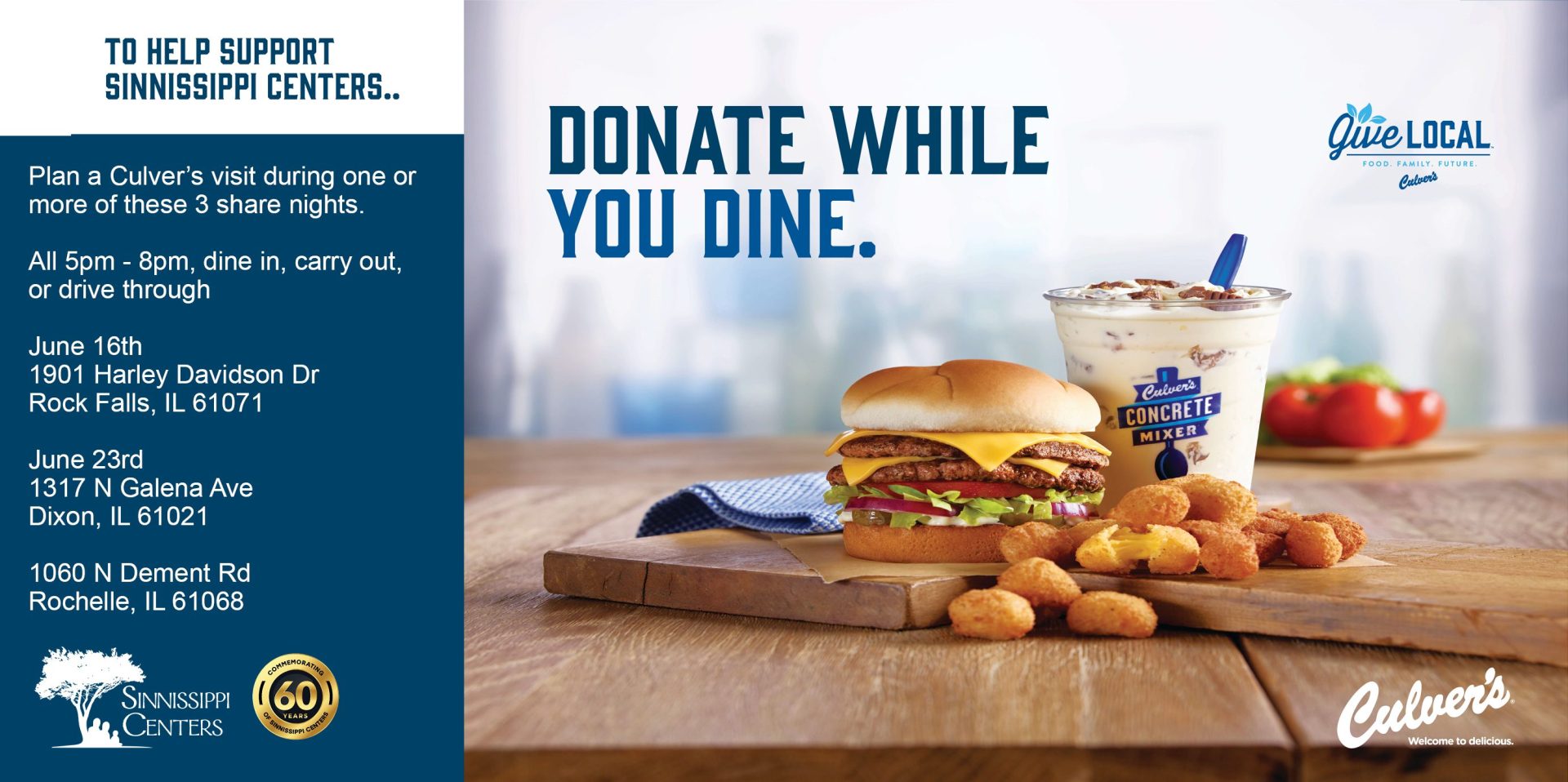 Culver's Share Nights for Sinnissippi Centers