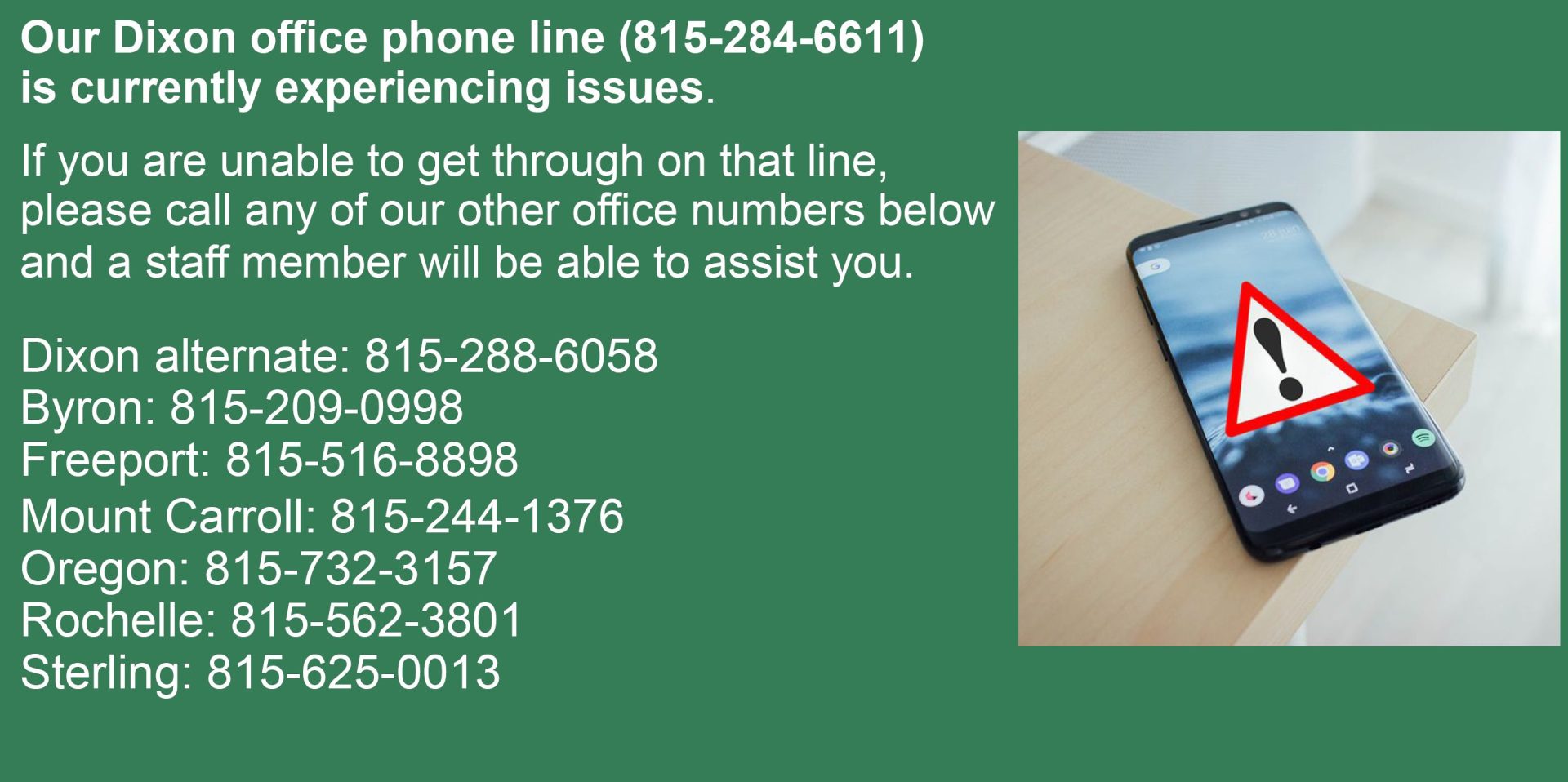 TELEPHONE ISSUES 05182026